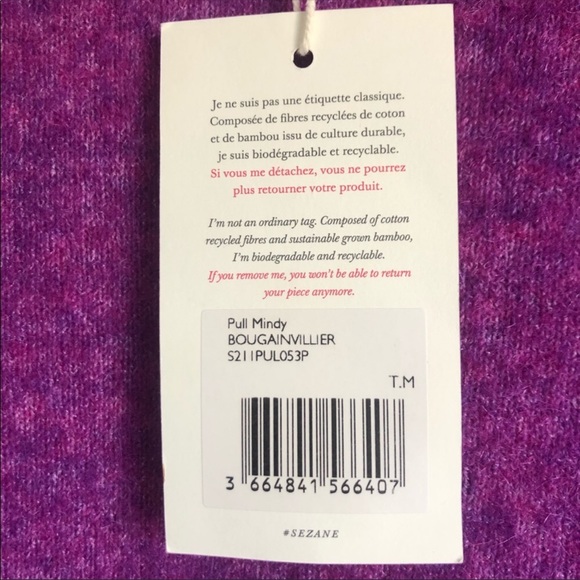 SOLD Sézane Mindy Jumper in Flecked Violet with Ruffle Sleeves - Picture 7 of 10